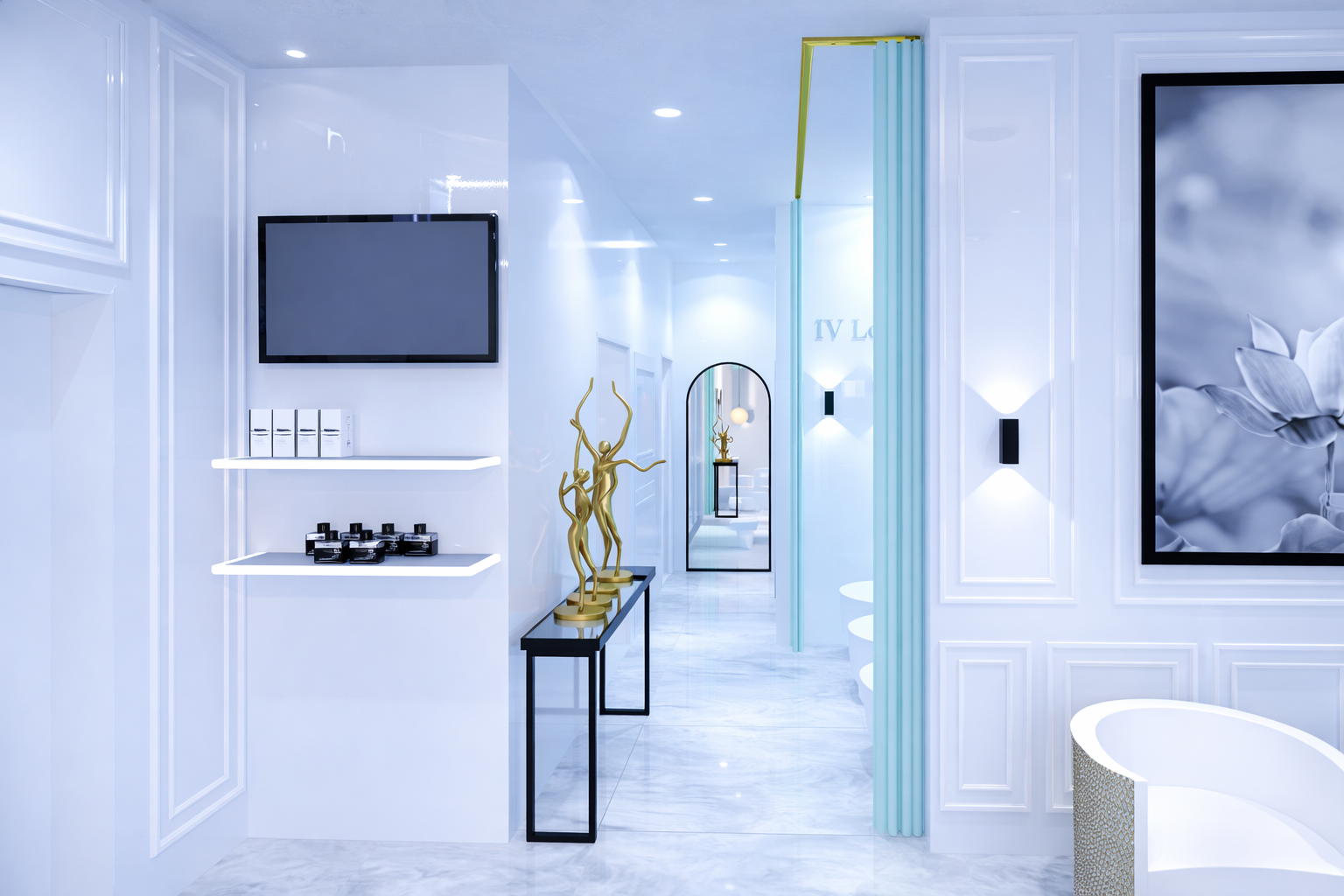 Bright healthcare interior consultation room